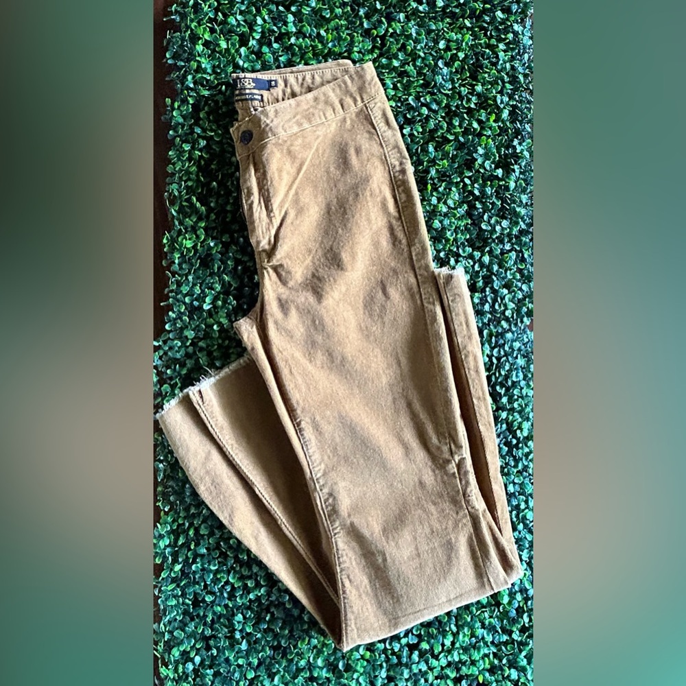 Camel Colored Corduroy Frayed Hem Pants
